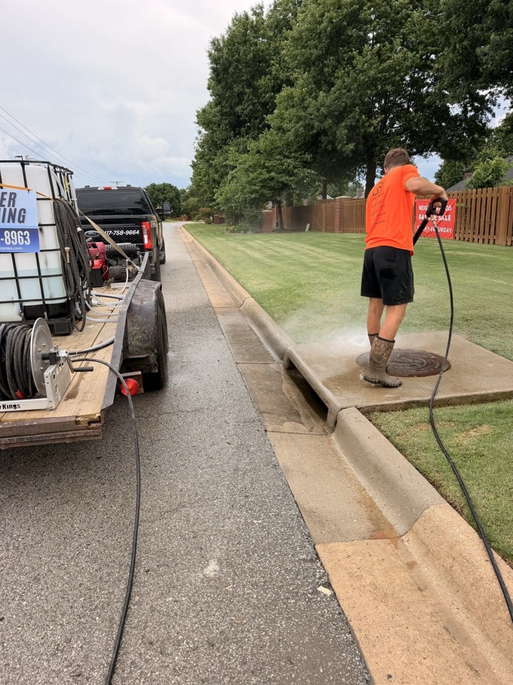 Concrete cleaned to the curb